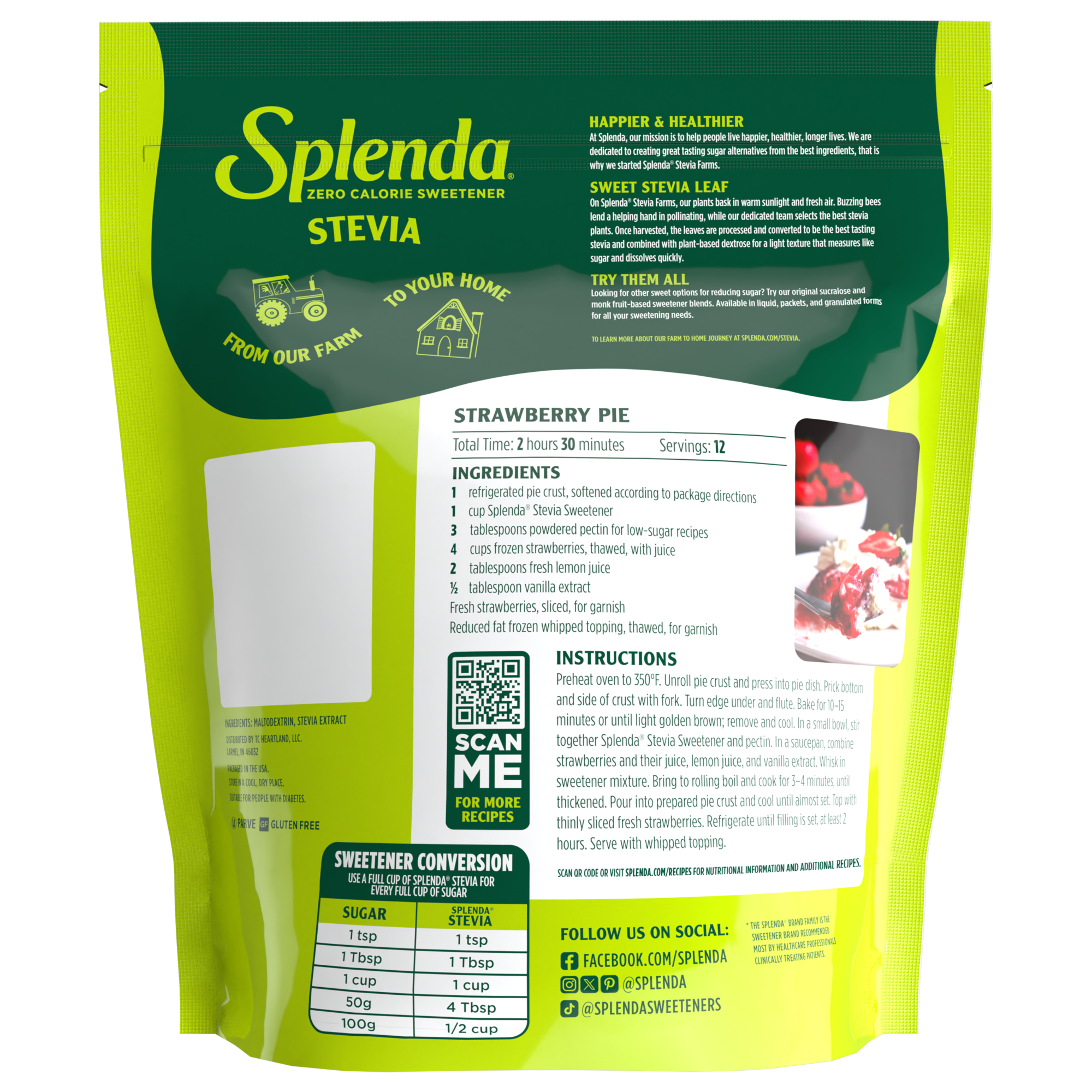 Splenda Stevia Granulated Sweetener - Back