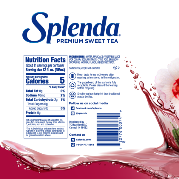 Splenda Hibiscus Tea - Nutrition Facts Panel