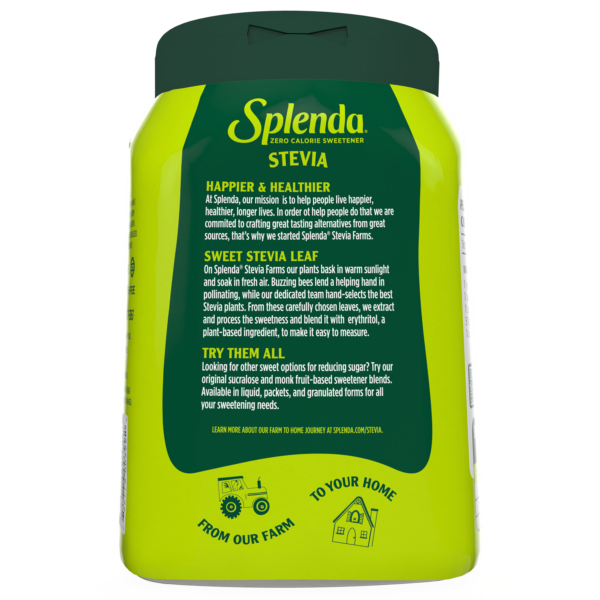 Splenda Stevia Sweetener Large Jar - Back