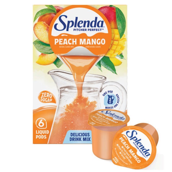 Splenda Pitcher Perfect Mezcla de Bebidas sin Azúcar, Melocotón y Mango - Frente