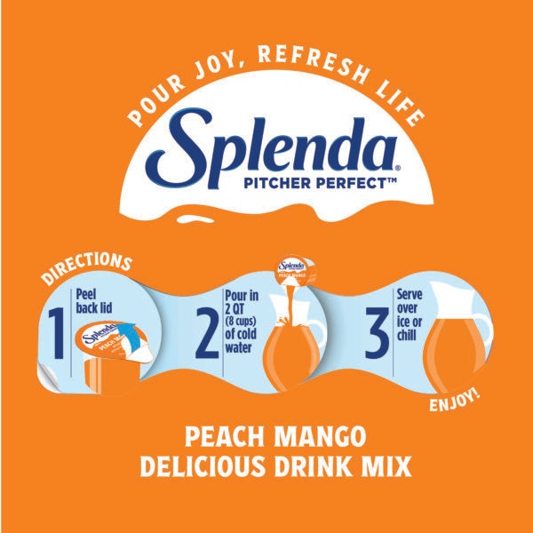 Splenda Pitcher Perfect Mezcla de Bebidas sin Azúcar, Melocotón y Mango, instrucciones