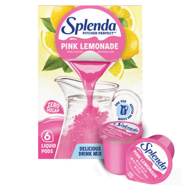 Splenda Pitcher Perfect Mezcla de Bebidas sin Azúcar, Limonada Rosa - Frente