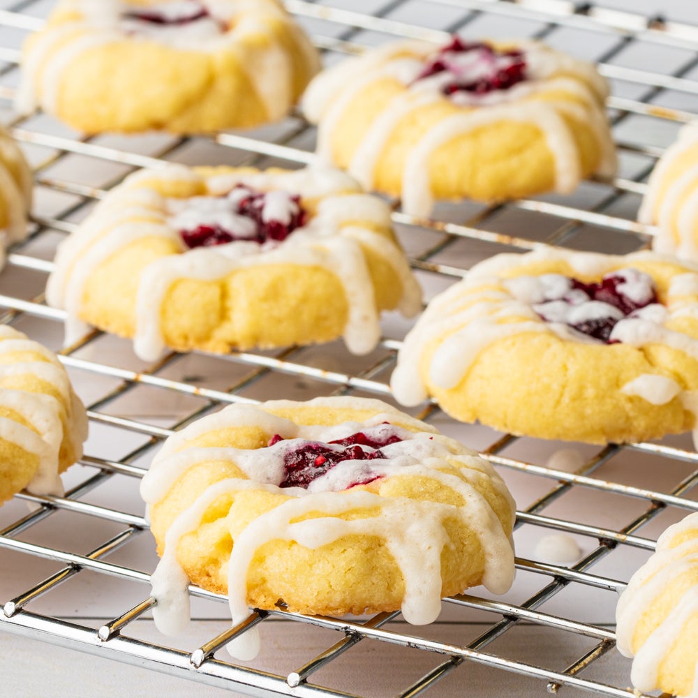 Cranberry Almond Thumbprint Cookies